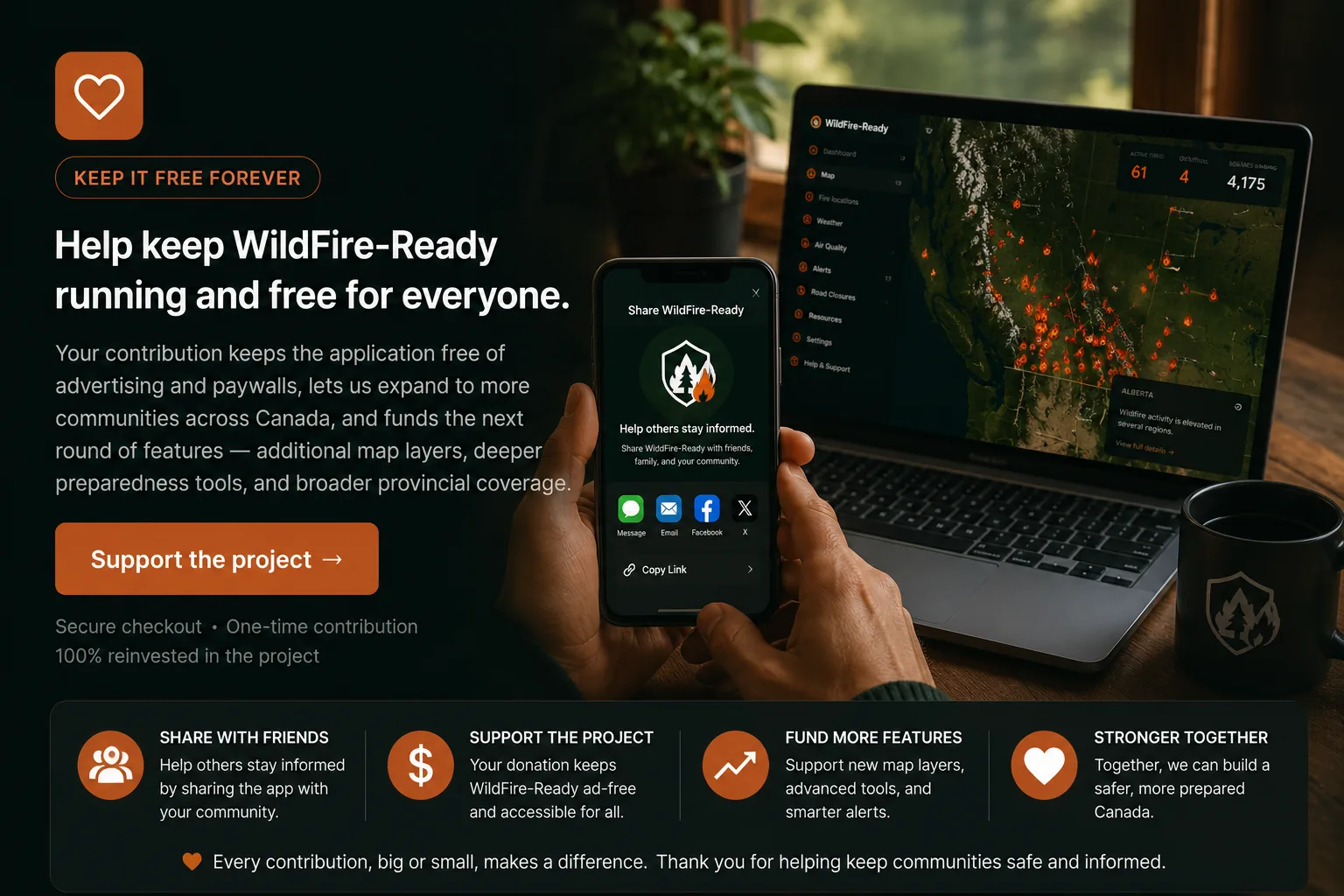 Aidez à garder WildFire-Ready en ligne et gratuite pour tous